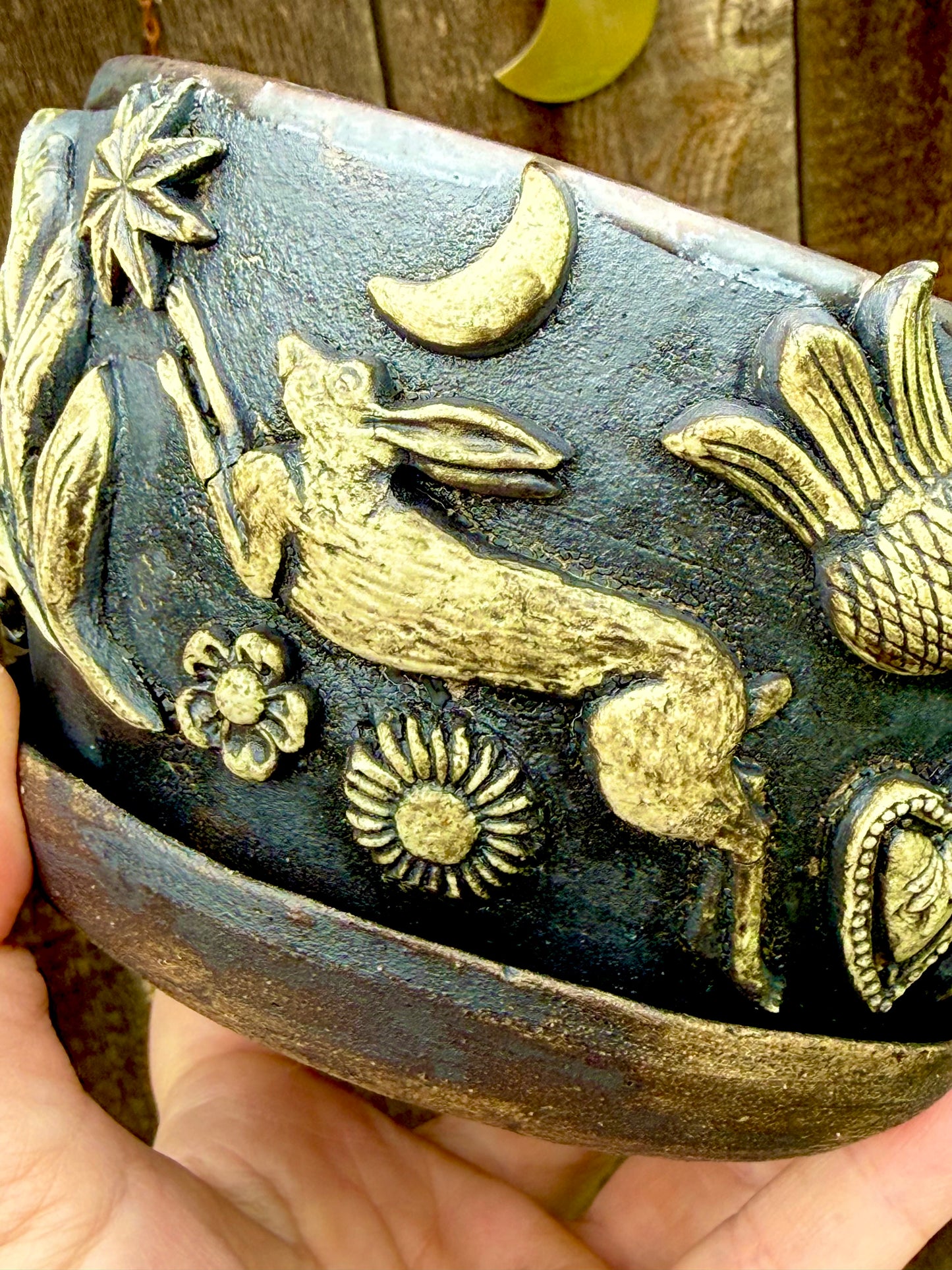 Folk Witch Ceramic Planter