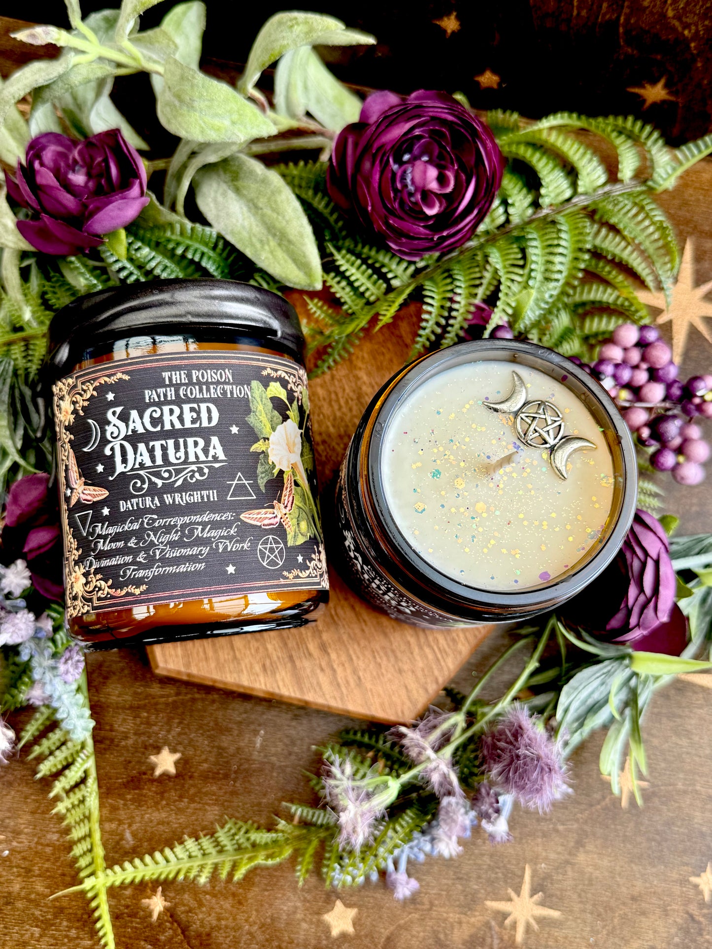 Sacred Datura Moonflower Poison Path Witches Candle