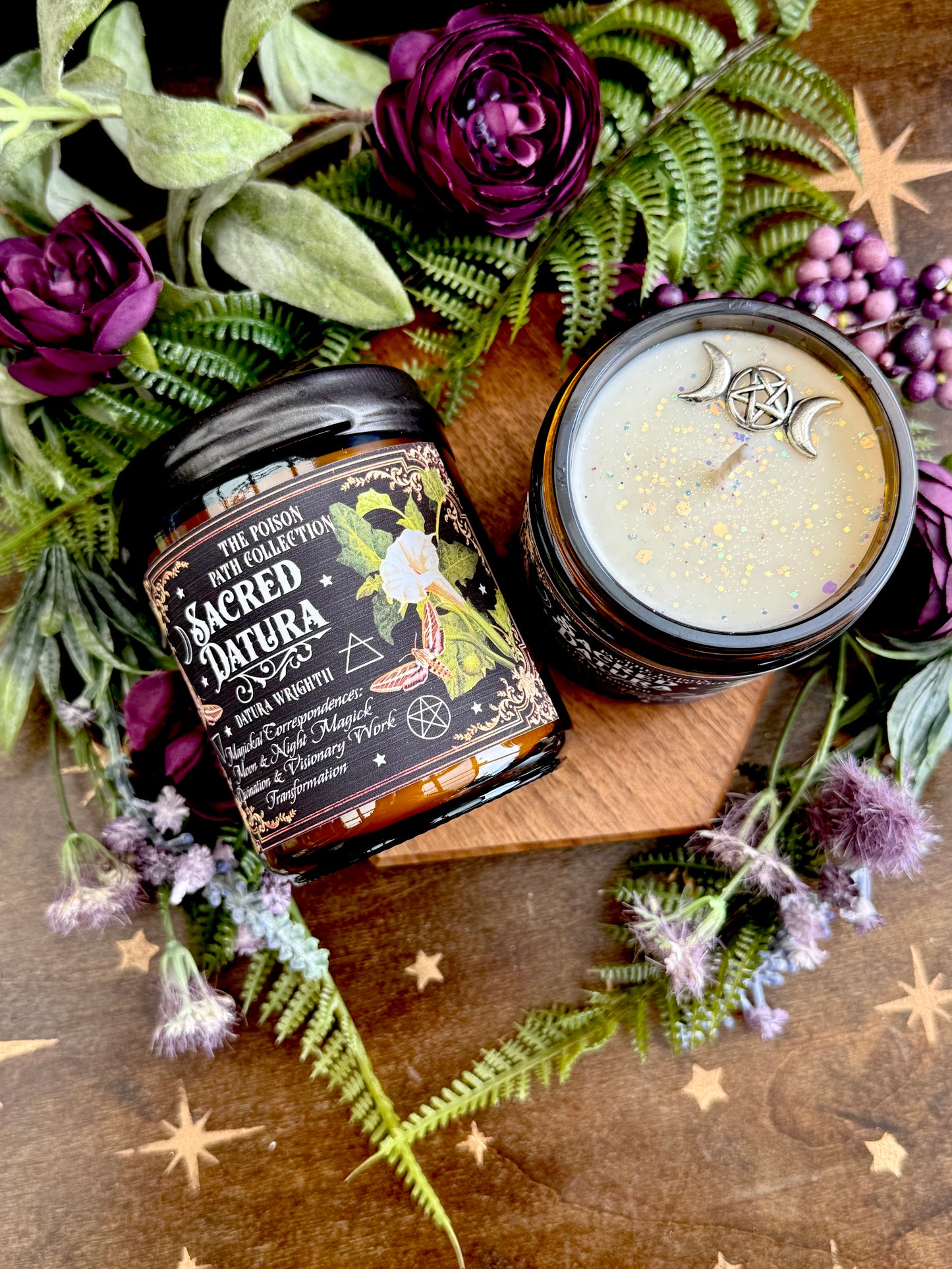 Sacred Datura Moonflower Poison Path Witches Candle