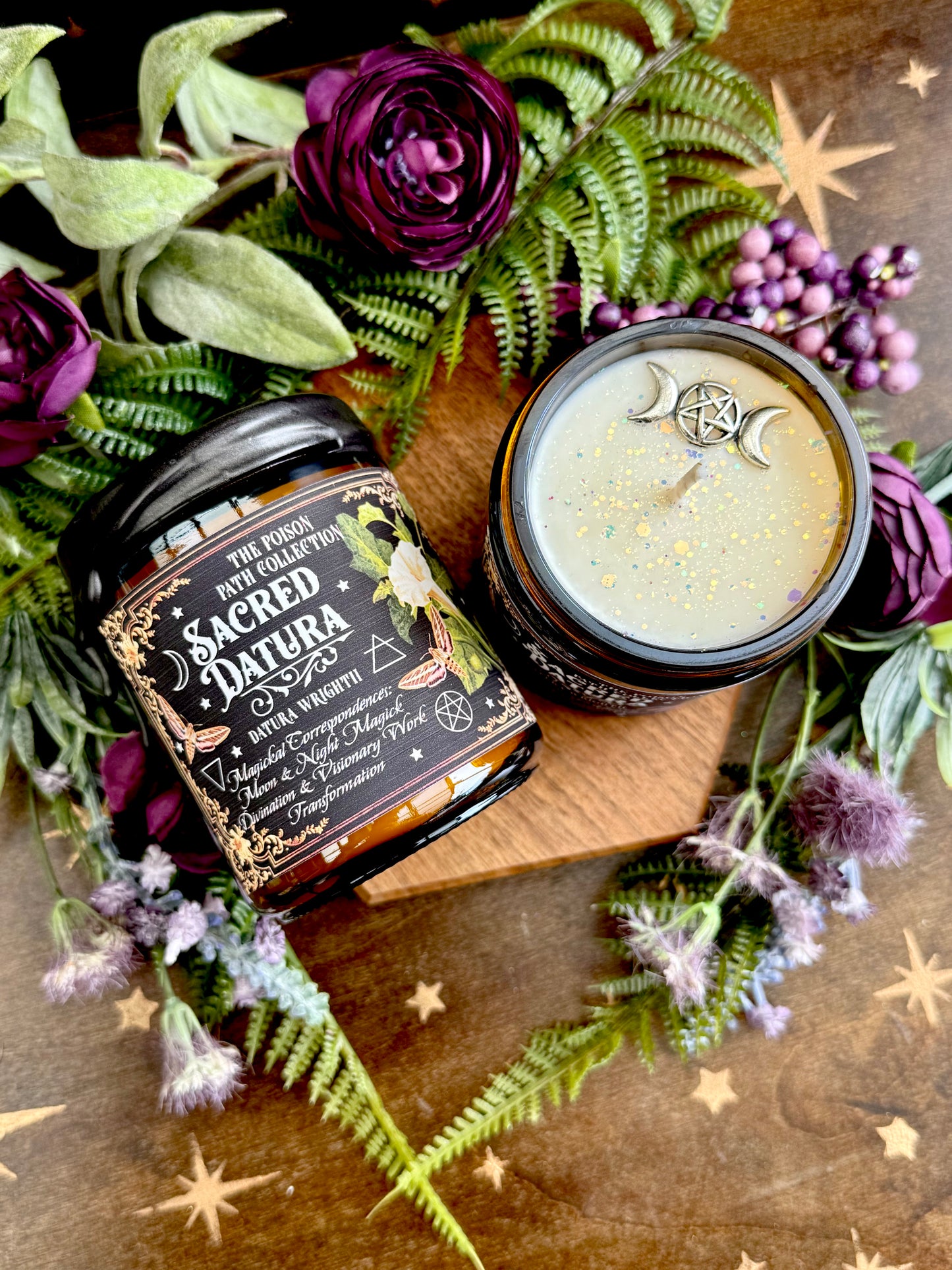 Sacred Datura Moonflower Poison Path Witches Candle