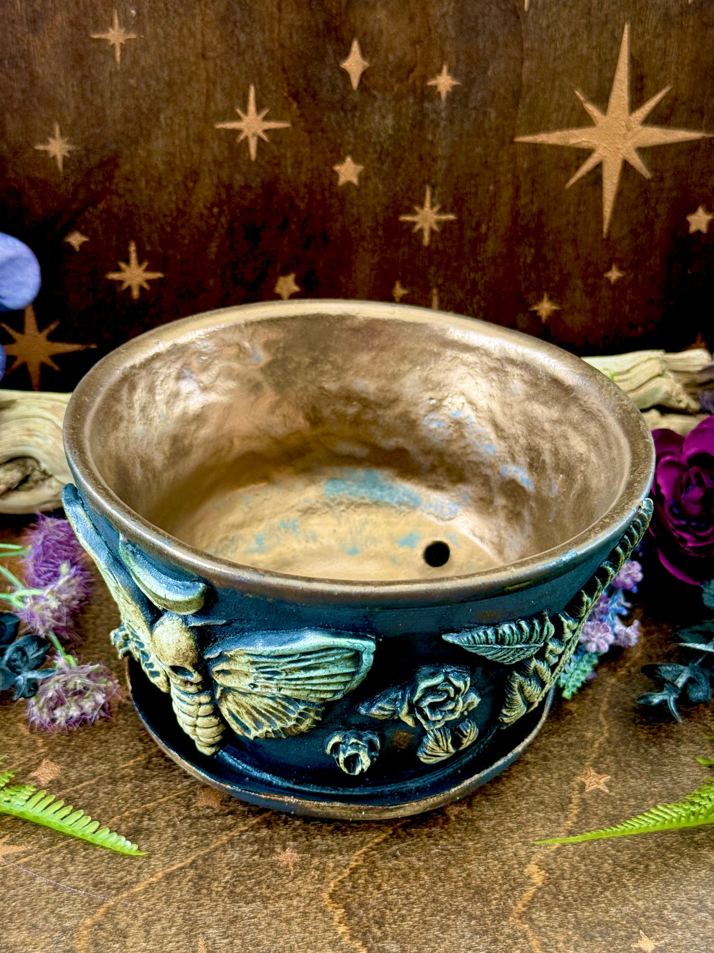 Folk Witch Ceramic Planter