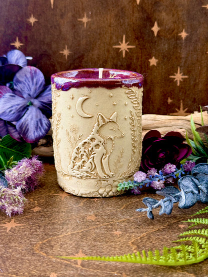 Luna Fox Pottery Candle