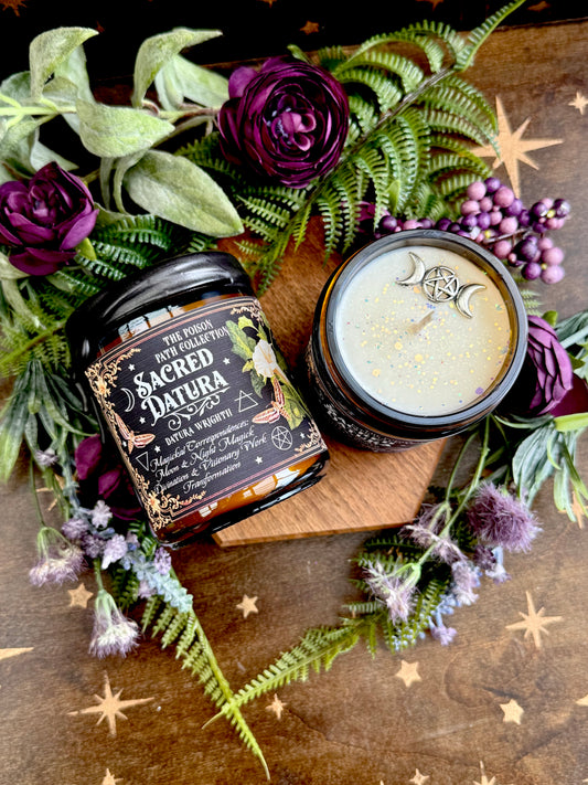 Sacred Datura Moonflower Poison Path Witches Candle