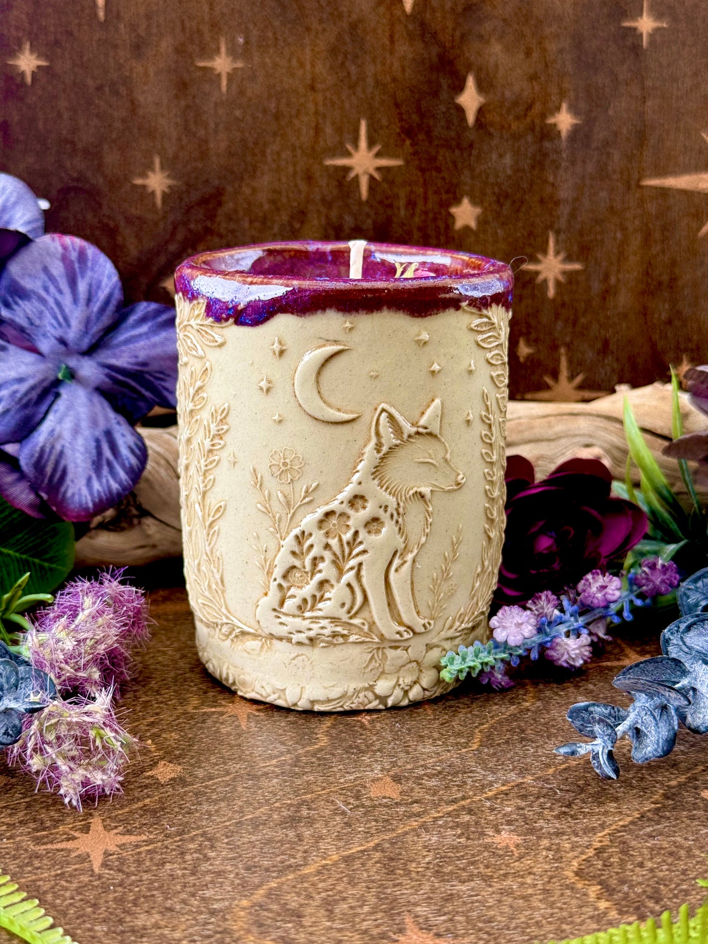 Luna Fox Pottery Candle