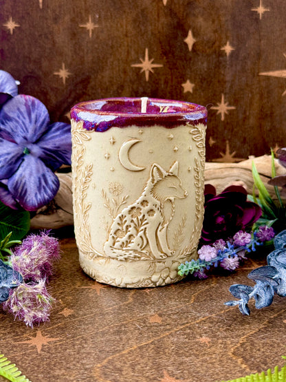 Luna Fox Pottery Candle