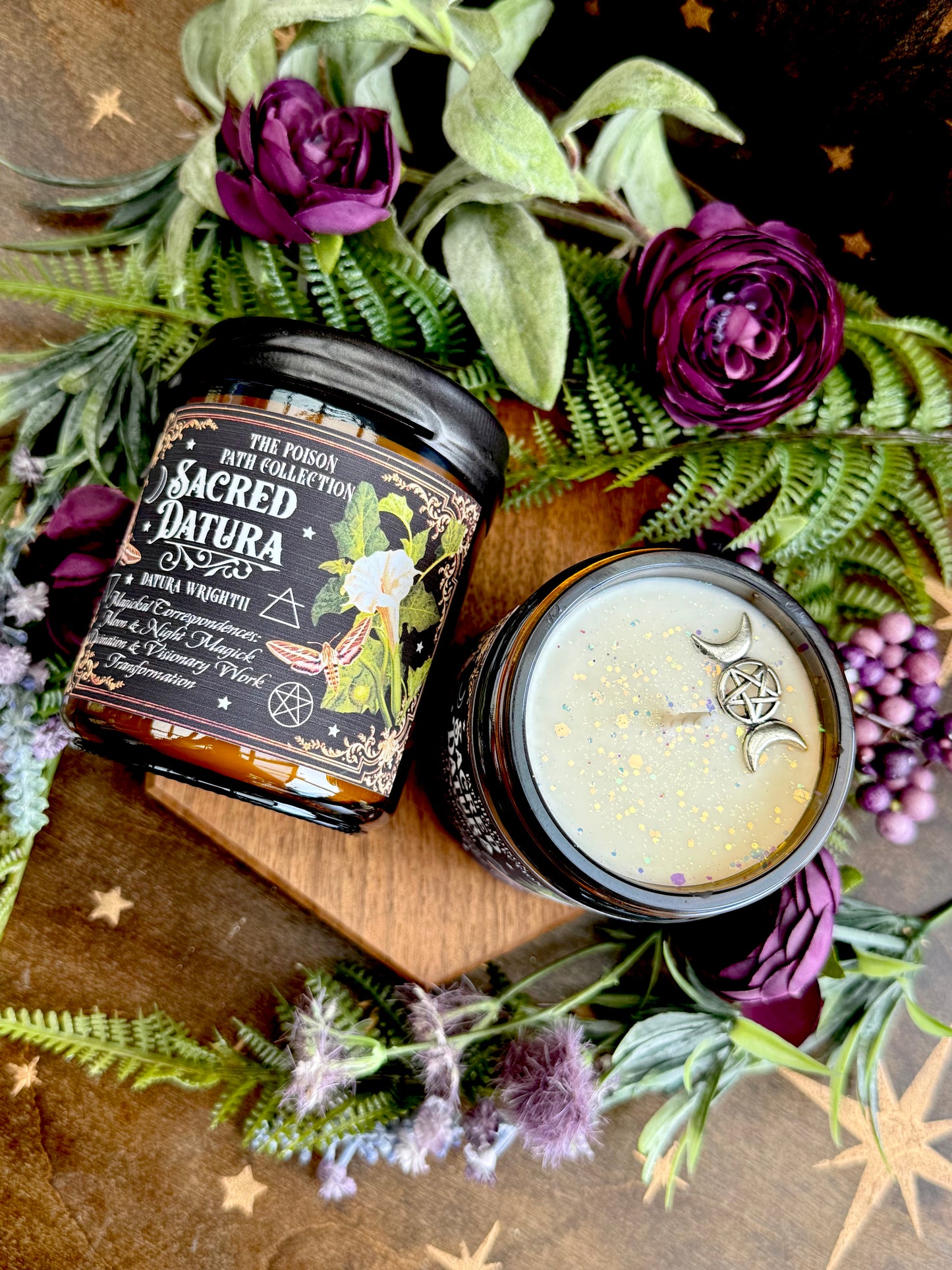 Sacred Datura Moonflower Poison Path Witches Candle