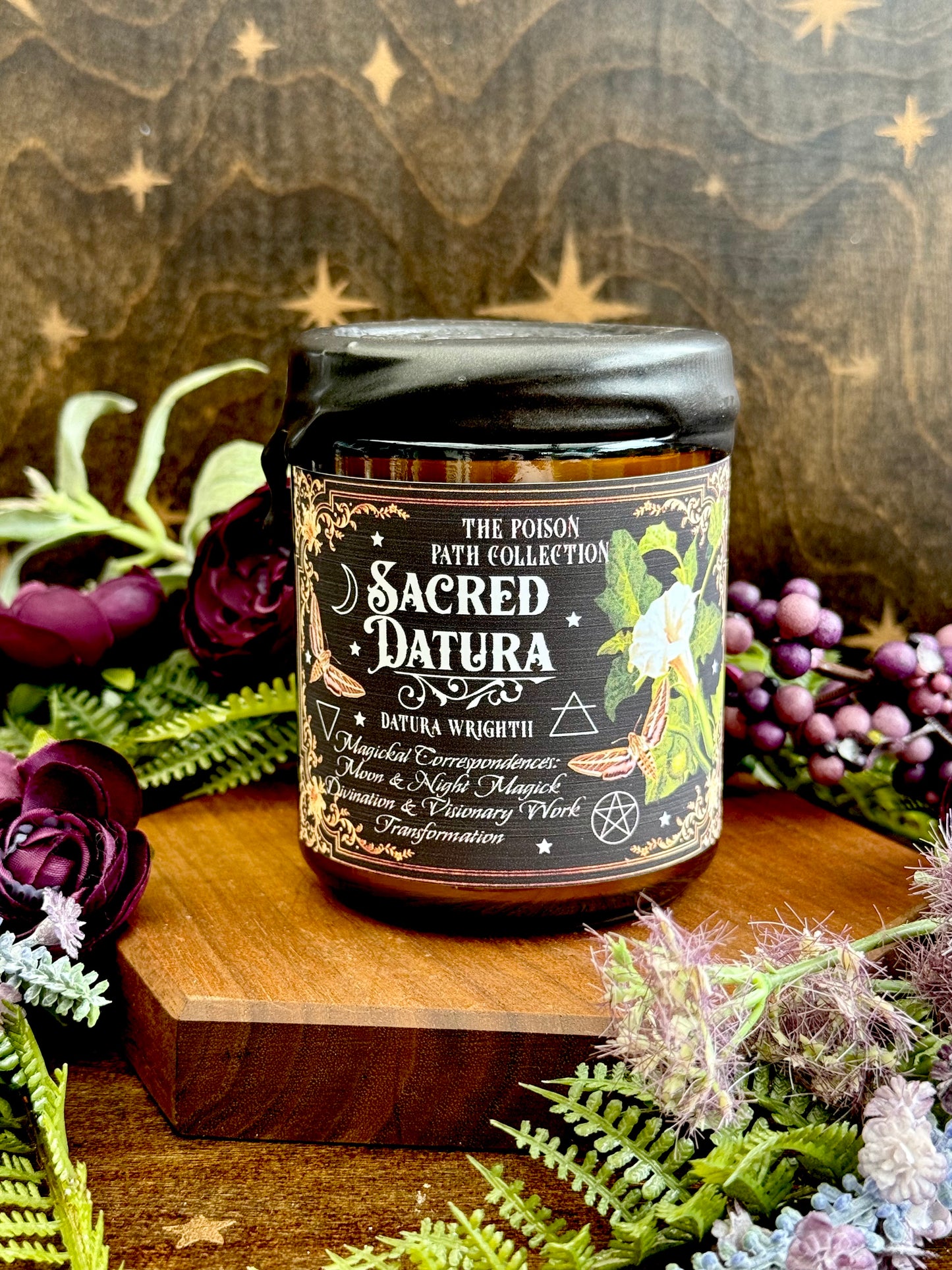 Sacred Datura Moonflower Poison Path Witches Candle