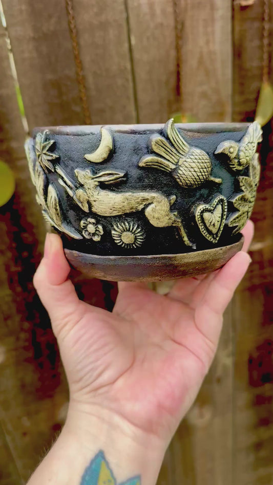 Folk Witch Ceramic Planter