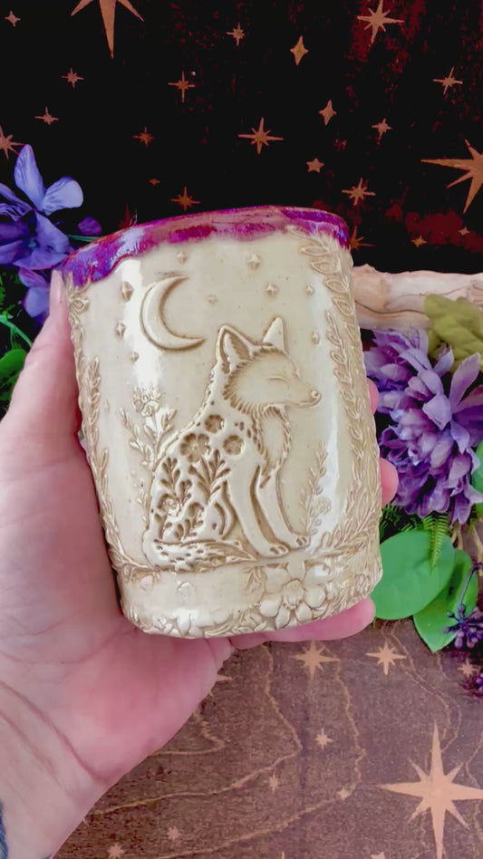 Luna Fox Pottery Candle