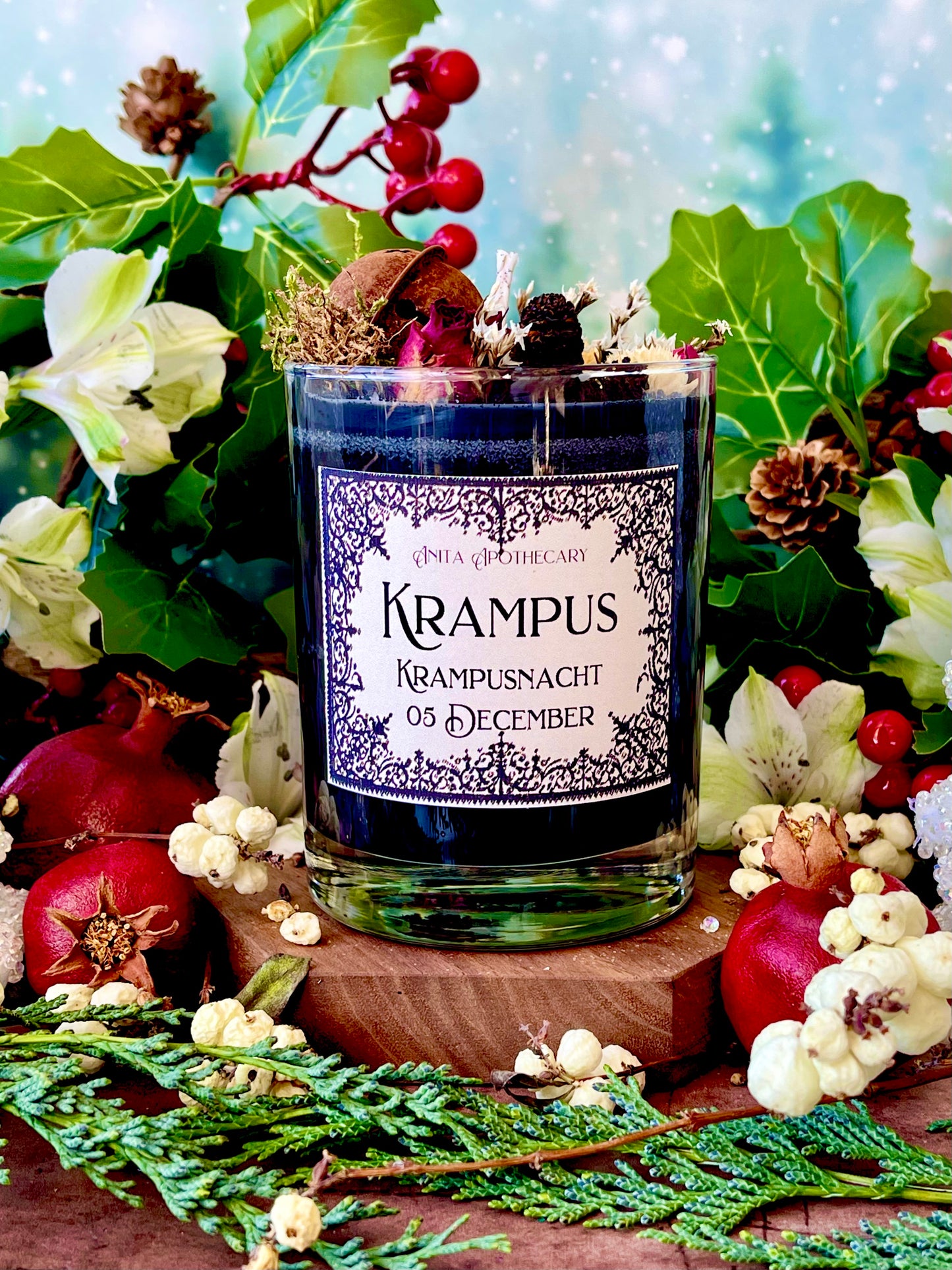 Krampus Candle ~ Yuletide candle, Yule Candle, Yule Gift, Witches candle, red cauldron, witchcraft spell candle, Anita Apothecary