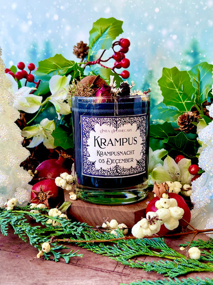 Krampus Candle ~ Yuletide candle, Yule Candle, Yule Gift, Witches candle, red cauldron, witchcraft spell candle, Anita Apothecary