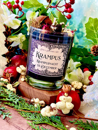 Krampus Candle ~ Yuletide candle, Yule Candle, Yule Gift, Witches candle, red cauldron, witchcraft spell candle, Anita Apothecary