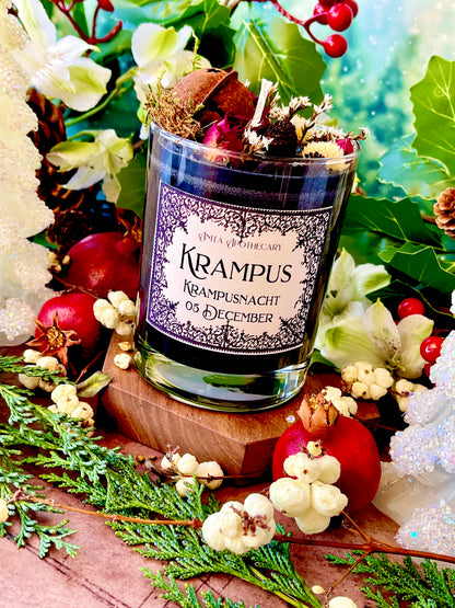 Krampus Candle ~ Yuletide candle, Yule Candle, Yule Gift, Witches candle, red cauldron, witchcraft spell candle, Anita Apothecary