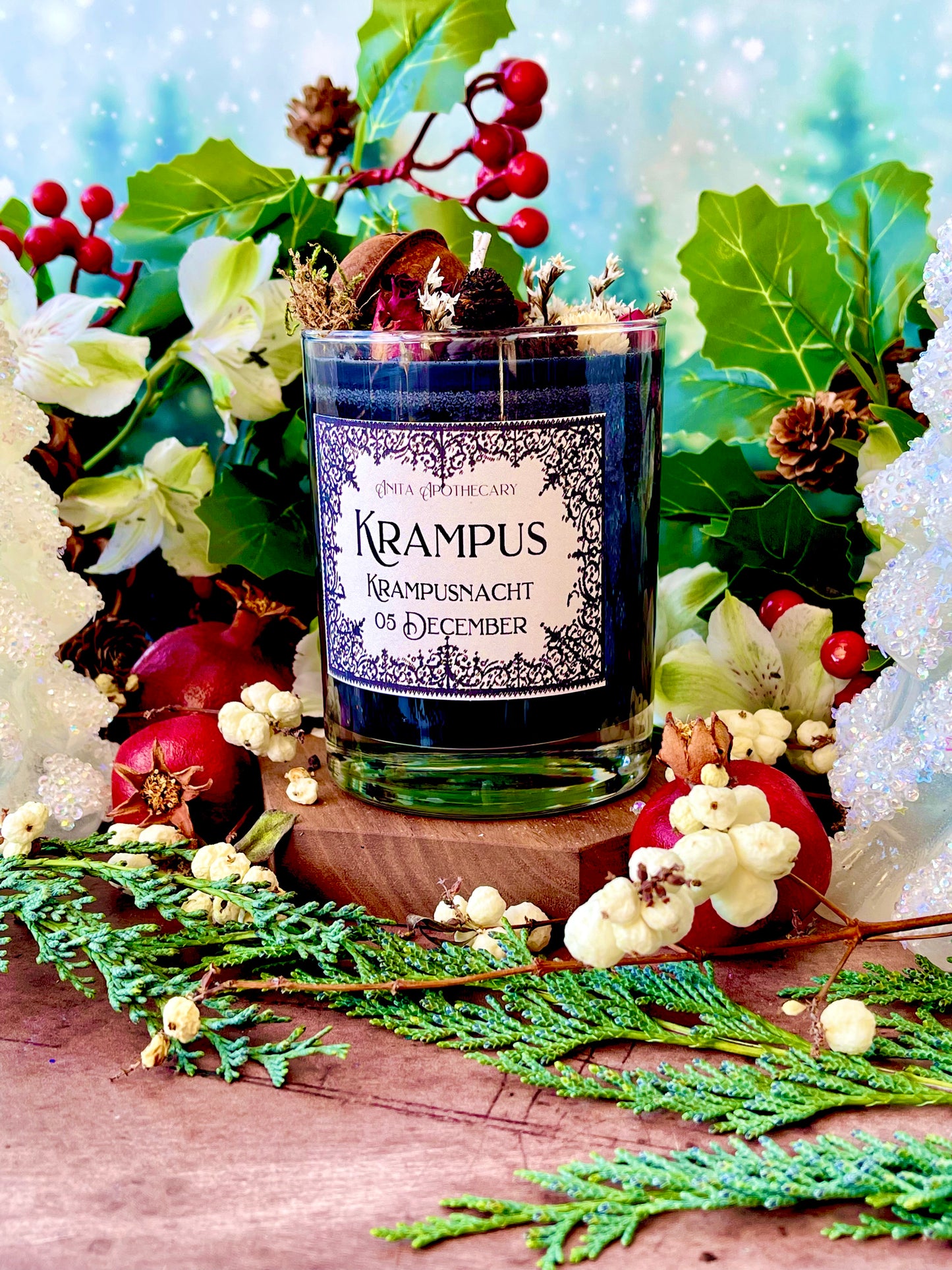 Krampus Candle ~ Yuletide candle, Yule Candle, Yule Gift, Witches candle, red cauldron, witchcraft spell candle, Anita Apothecary