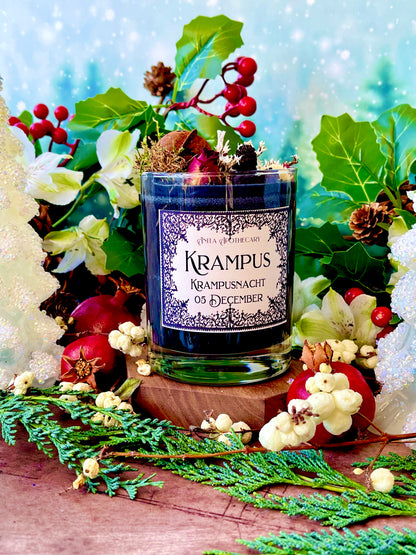 Krampus Candle ~ Yuletide candle, Yule Candle, Yule Gift, Witches candle, red cauldron, witchcraft spell candle, Anita Apothecary