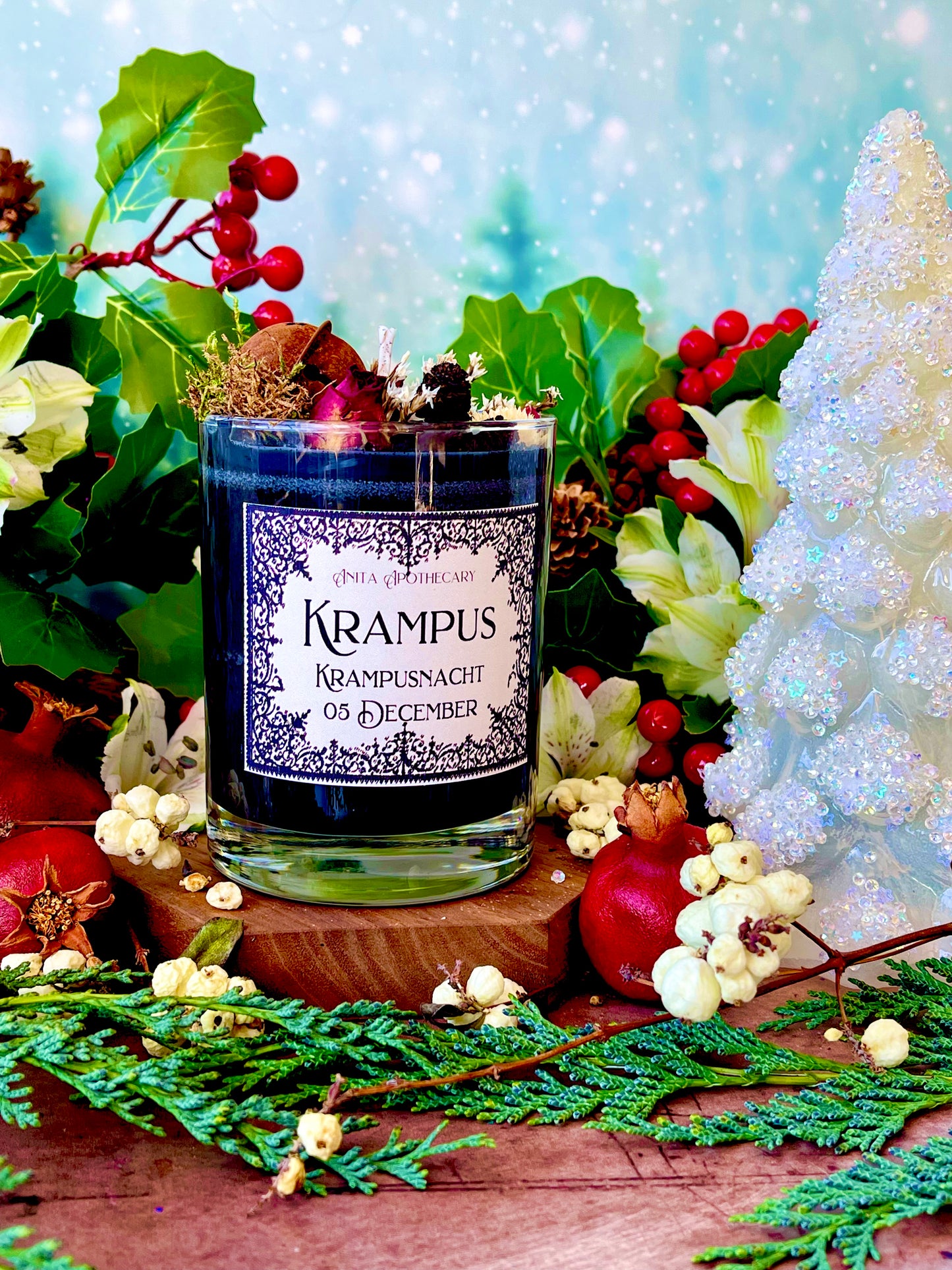 Krampus Candle ~ Yuletide candle, Yule Candle, Yule Gift, Witches candle, red cauldron, witchcraft spell candle, Anita Apothecary