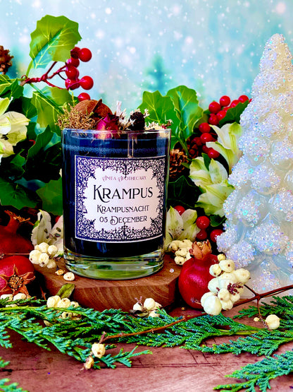 Krampus Candle ~ Yuletide candle, Yule Candle, Yule Gift, Witches candle, red cauldron, witchcraft spell candle, Anita Apothecary