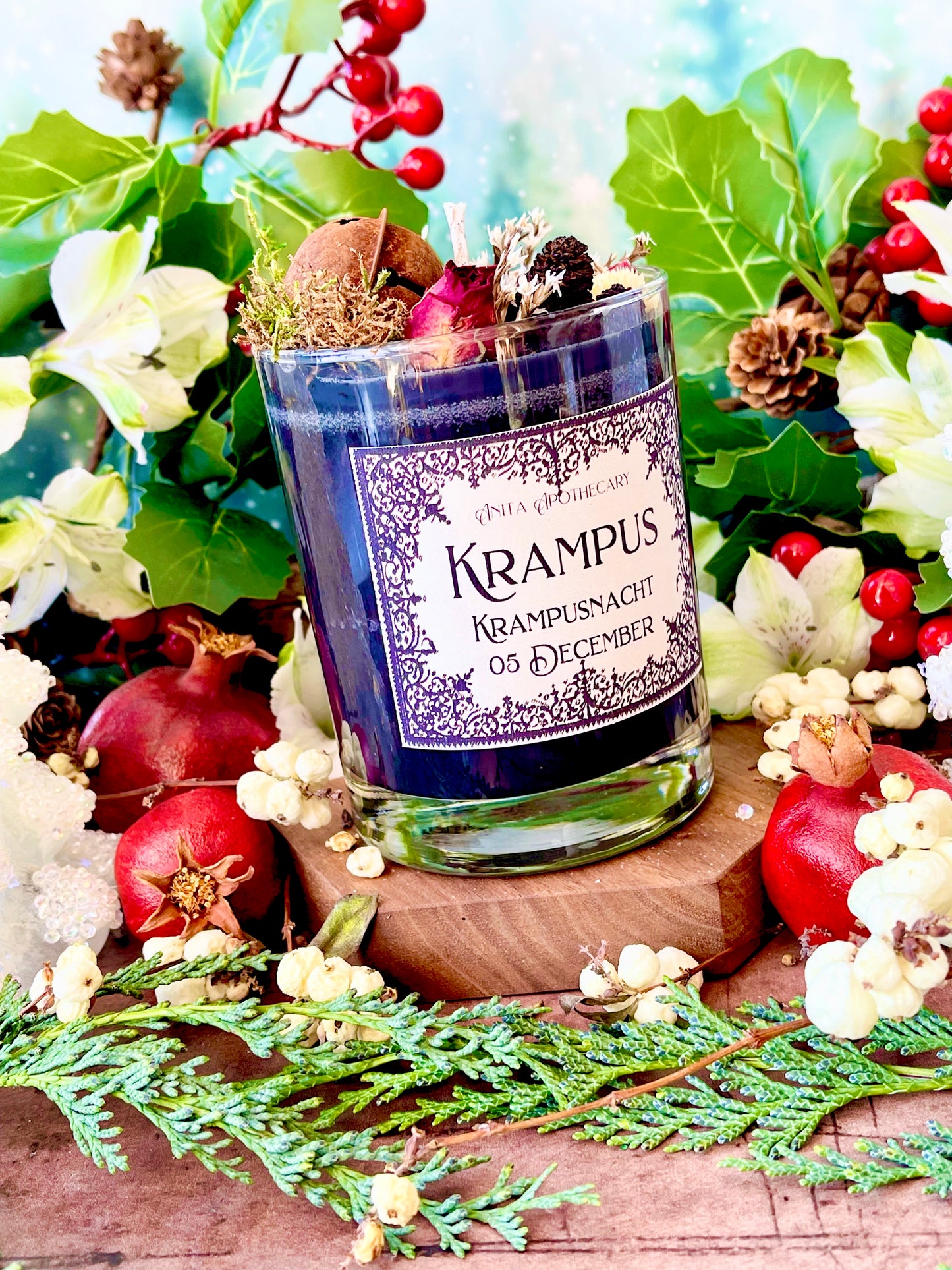 Krampus Candle ~ Yuletide candle, Yule Candle, Yule Gift, Witches candle, red cauldron, witchcraft spell candle, Anita Apothecary