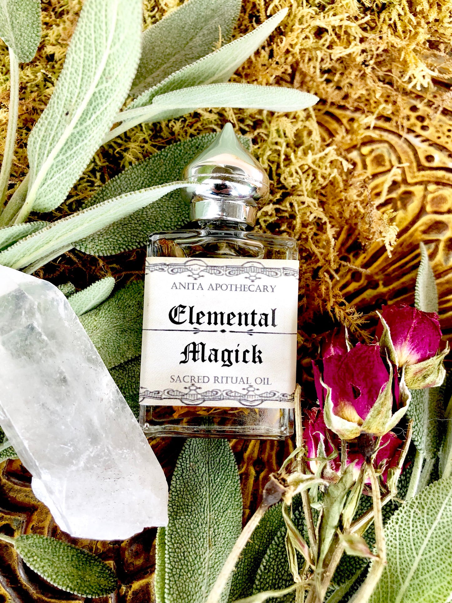 Elemental Magick Ritual Oil~ Witches Elements, Earth Air Fire Water, Witches Spell Oil, Spell Candle, witches candle, Astrology candle