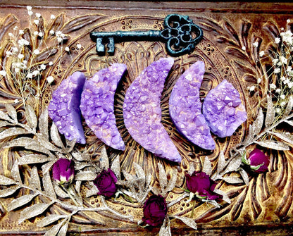 Amethyst Moon Soap Set- Shea Butter Natural Soap Ritual Oil Witchcraft Magick Rose soap Wicca Witch Oil Anita Apothecary Shop