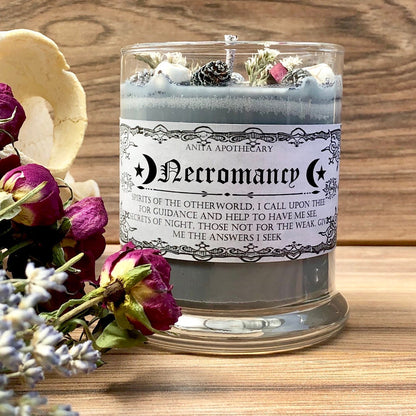 Necromancy ~ Otherworld Candle, Spirits, Ghosts, Day of the Dead, samhain candle, witches spell candle, Spell candle, crystal candle, wicca