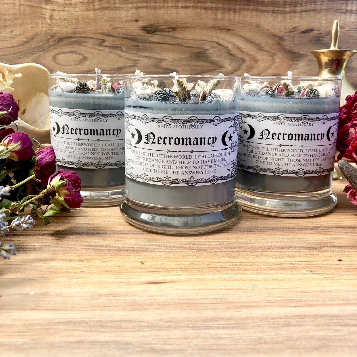 Necromancy ~ Otherworld Candle, Spirits, Ghosts, Day of the Dead, samhain candle, witches spell candle, Spell candle, crystal candle, wicca