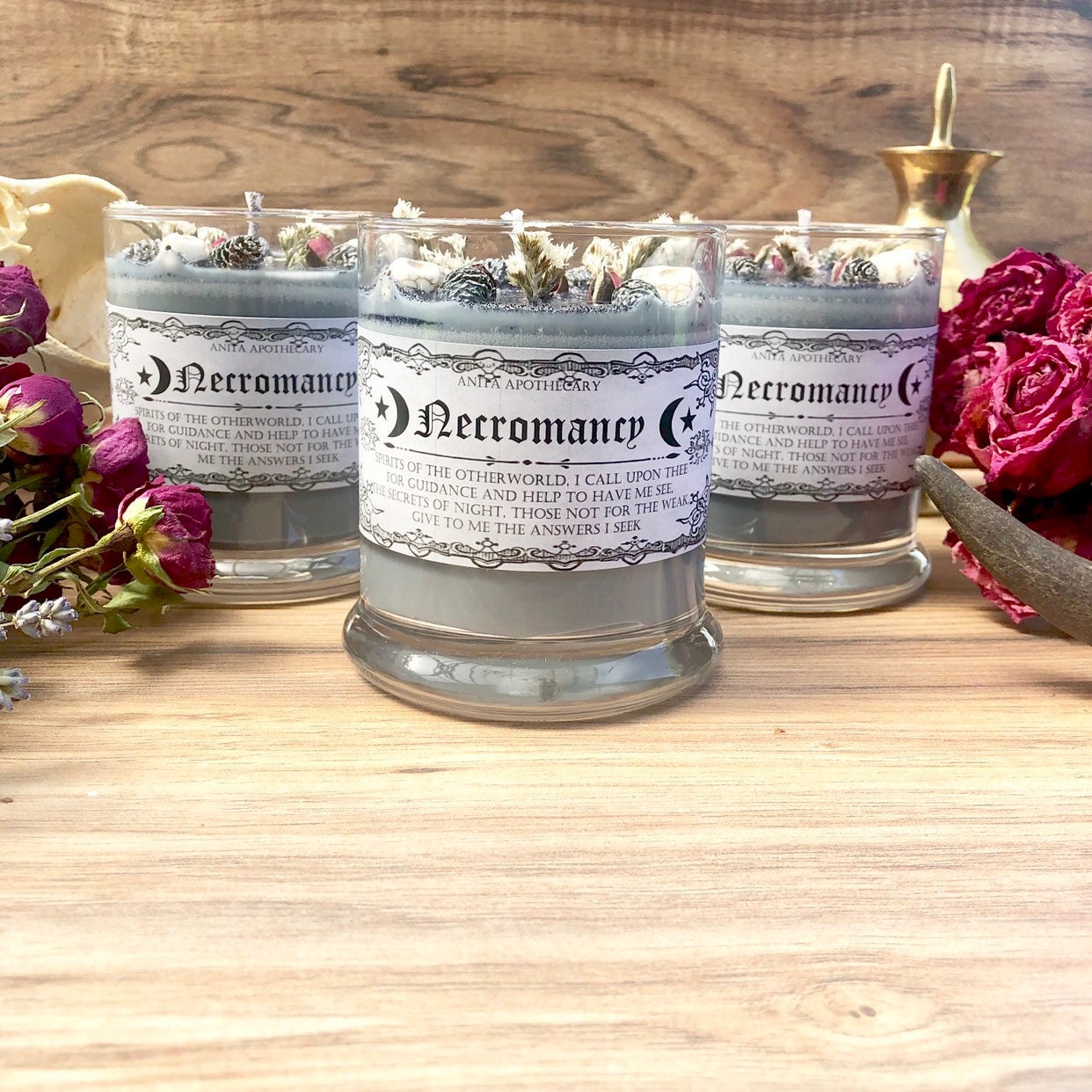 Necromancy ~ Otherworld Candle, Spirits, Ghosts, Day of the Dead, samhain candle, witches spell candle, Spell candle, crystal candle, wicca