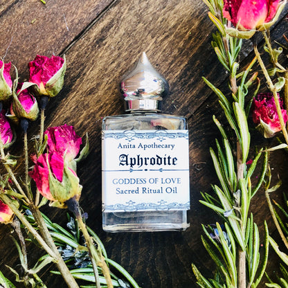 Aphrodite Oil~Sacred Goddess Ritual Oil~Rose Absolute, Ylang Ylang, witchcraft, greek goddess, Pagan goddess, greek mythology, witch oil