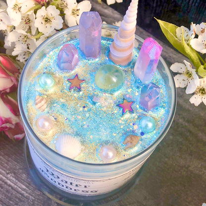 The ORIGINAL Water Goddess Candle ~ Anita Apothecary, Water Magick, Sea Shell, Moonstone, Sea Witch, Water witch, Yemeya Candle Ocean candle