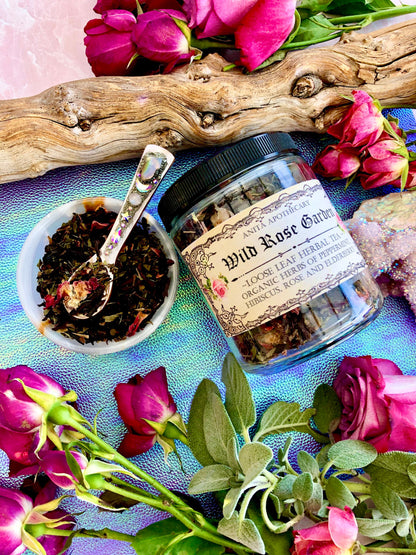 Wild Rose Garden Tea ~ Anita Apothecary, Herbal tea, loose leaf tea, Mother’s Day gift, rose tea, witches tea, tea gift, tea cup