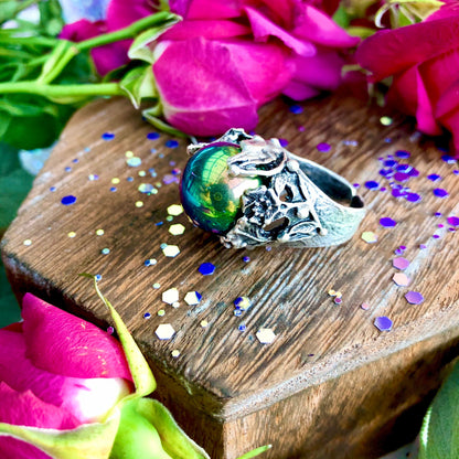 The Seers Ring ~ Anita Apothecary, Crystal ball ring, sphere ring, witch jewelry, witchcraft jewelry, witches ring, witch ring, salem ring