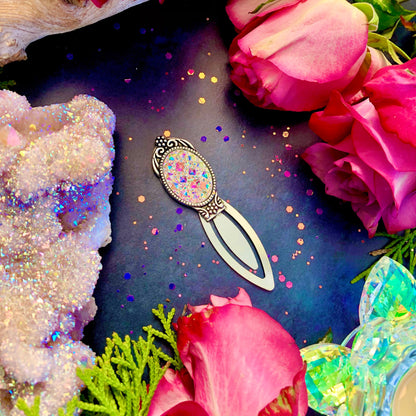 Angel Aura Grimoire Bookmark ~ Anita Apothecary, Book of Shadows, Crystal bookmark, crystal resin cabochon, witch bookmark