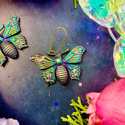 Butterfly Spirit Earrings ~ Rainbow butterfly earrings, Anita Apothecary, Iridescent jewelry, Witch jewelry, witch earrings, Festival style