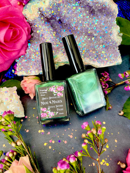 Forest Witch ~ Mani Magick by Anita Apothecary, Crystal nail polish, nail paint, holographic nail polish, color shift nail polish, nail art