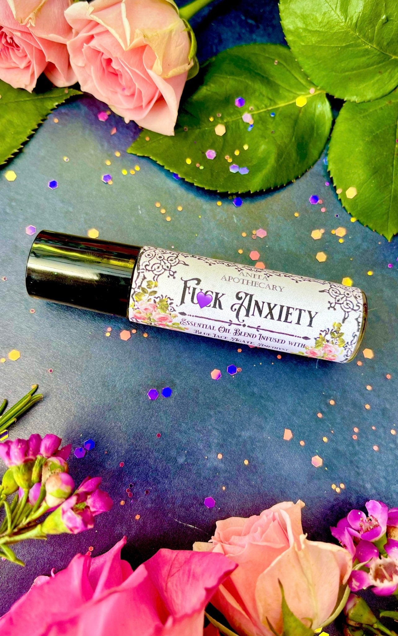 F*CK ANXIETY OIL ~ Anita Apothecary, anxiety candle, anxiety sucks, mental health gift, mental health candle, witch candle, spell candles