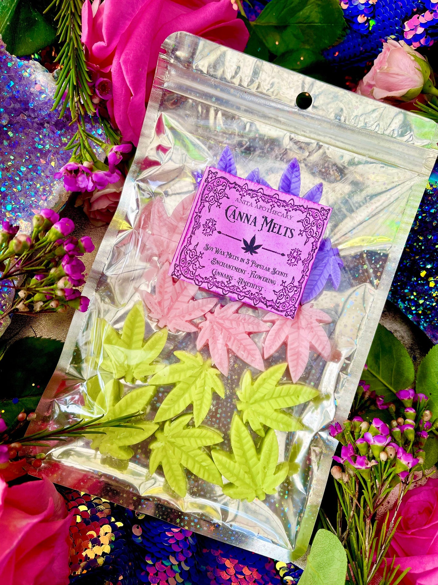 Canna Melts ~ Cannabis Wax Melts ~ Anita Apothecary, Soy Wax Melts, Wax Melts, Cannabis candle, Cannabis Decor