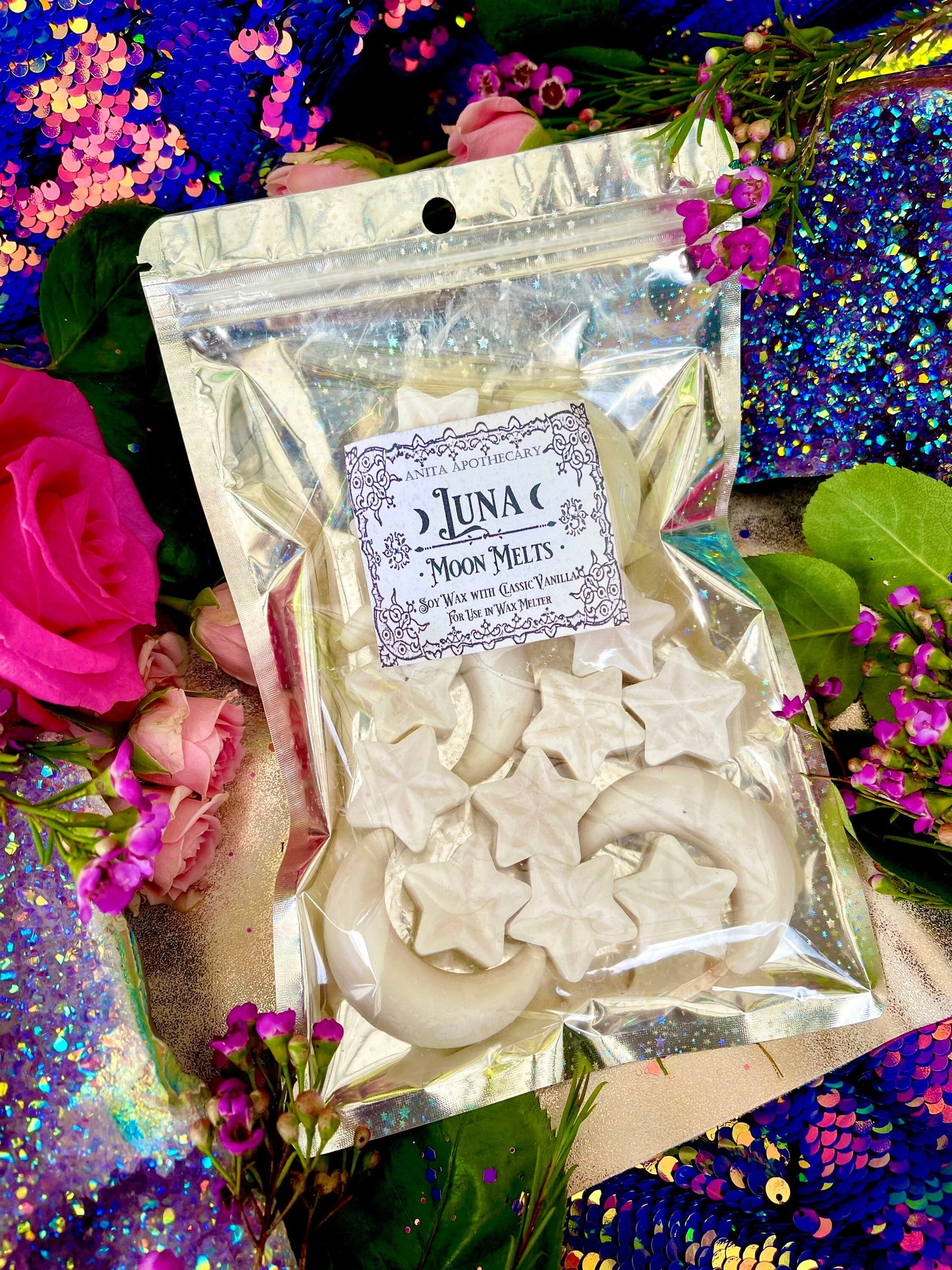 Luna Wax Melts ~ Luna Moon Goddess Wax Melts ~ Anita Apothecary, Soy Wax Melts, Wax Melts, Moon candle, Moon Decor