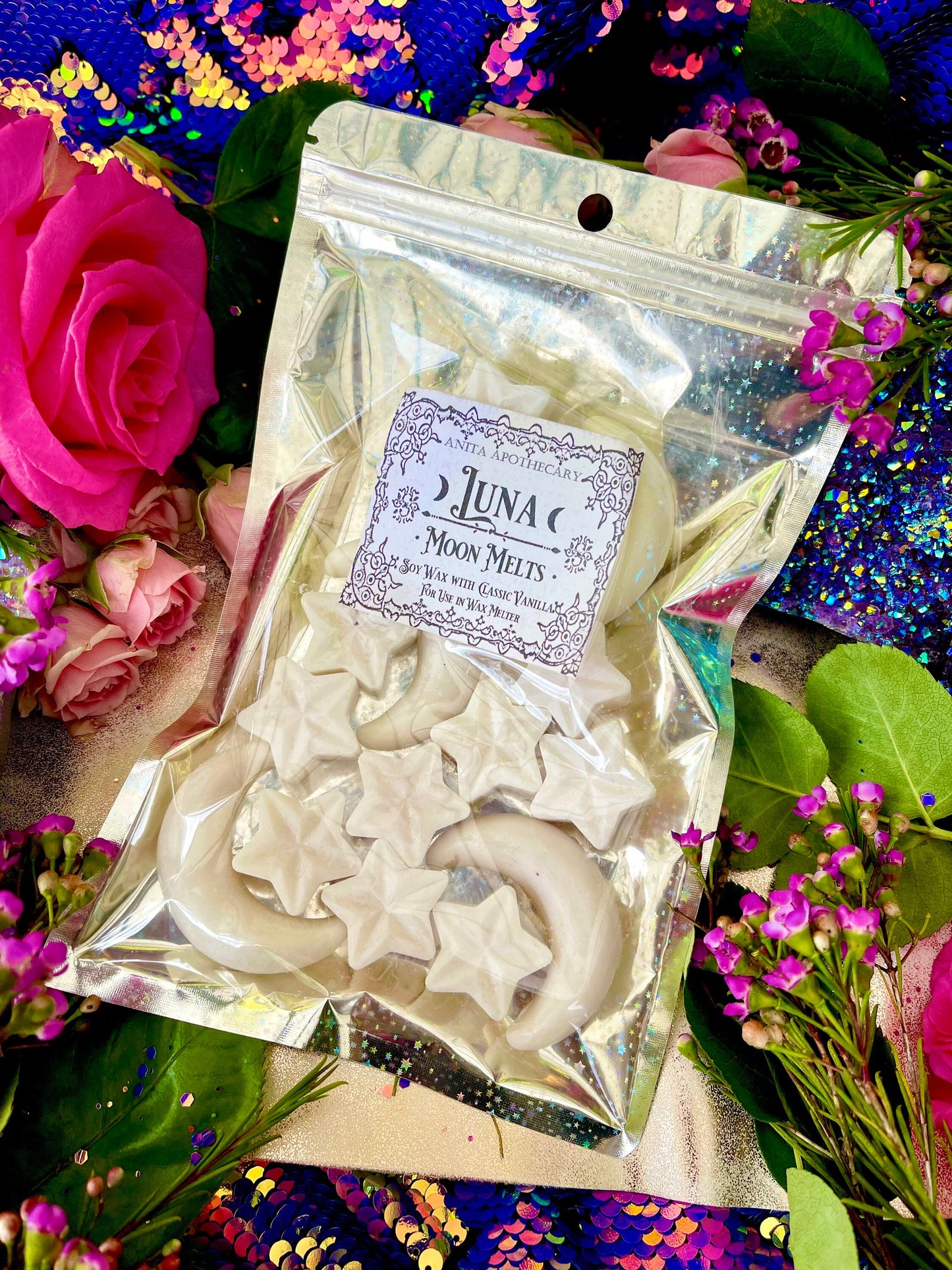 Luna Wax Melts ~ Luna Moon Goddess Wax Melts ~ Anita Apothecary, Soy Wax Melts, Wax Melts, Moon candle, Moon Decor