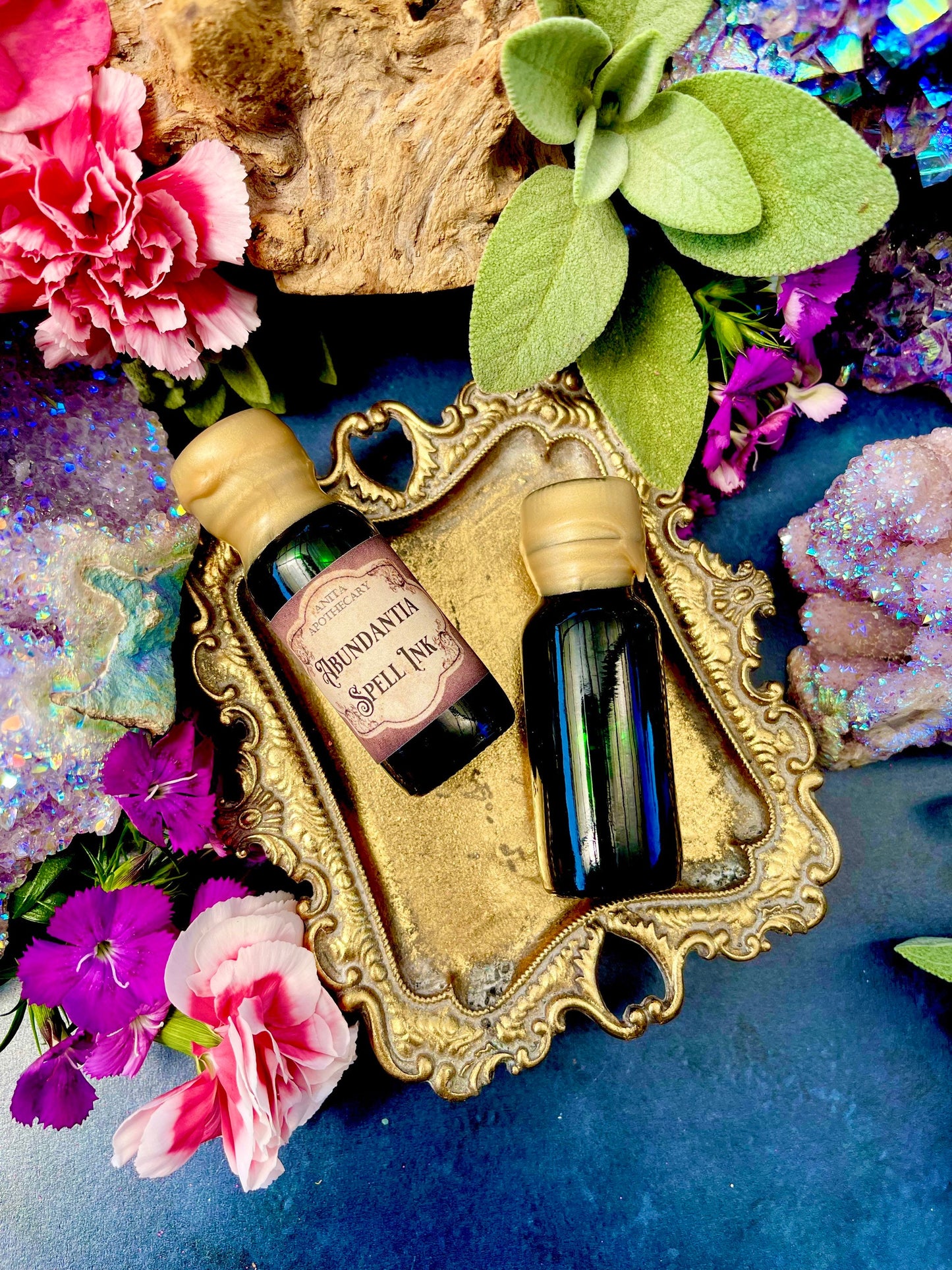 Abundantia Spell Ink ~ Anita Apothecary, Manifesting Oil, Abundance Magick, Abundance oil, spell ink, grimoire ink, pen ink, writing ink