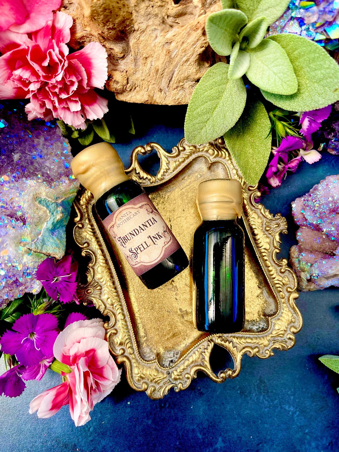 Abundantia Spell Ink ~ Anita Apothecary, Manifesting Oil, Abundance Magick, Abundance oil, spell ink, grimoire ink, pen ink, writing ink