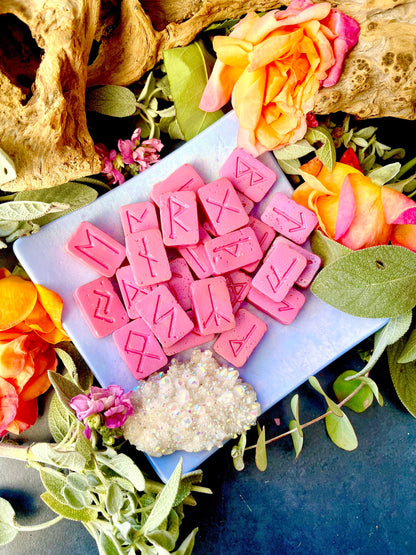 Rose Rune Magick Melts ~ Anita Apothecary, Witch Wax Melts, Soy Wax Melts, Rune Wax Melts, Snap Bar Melts