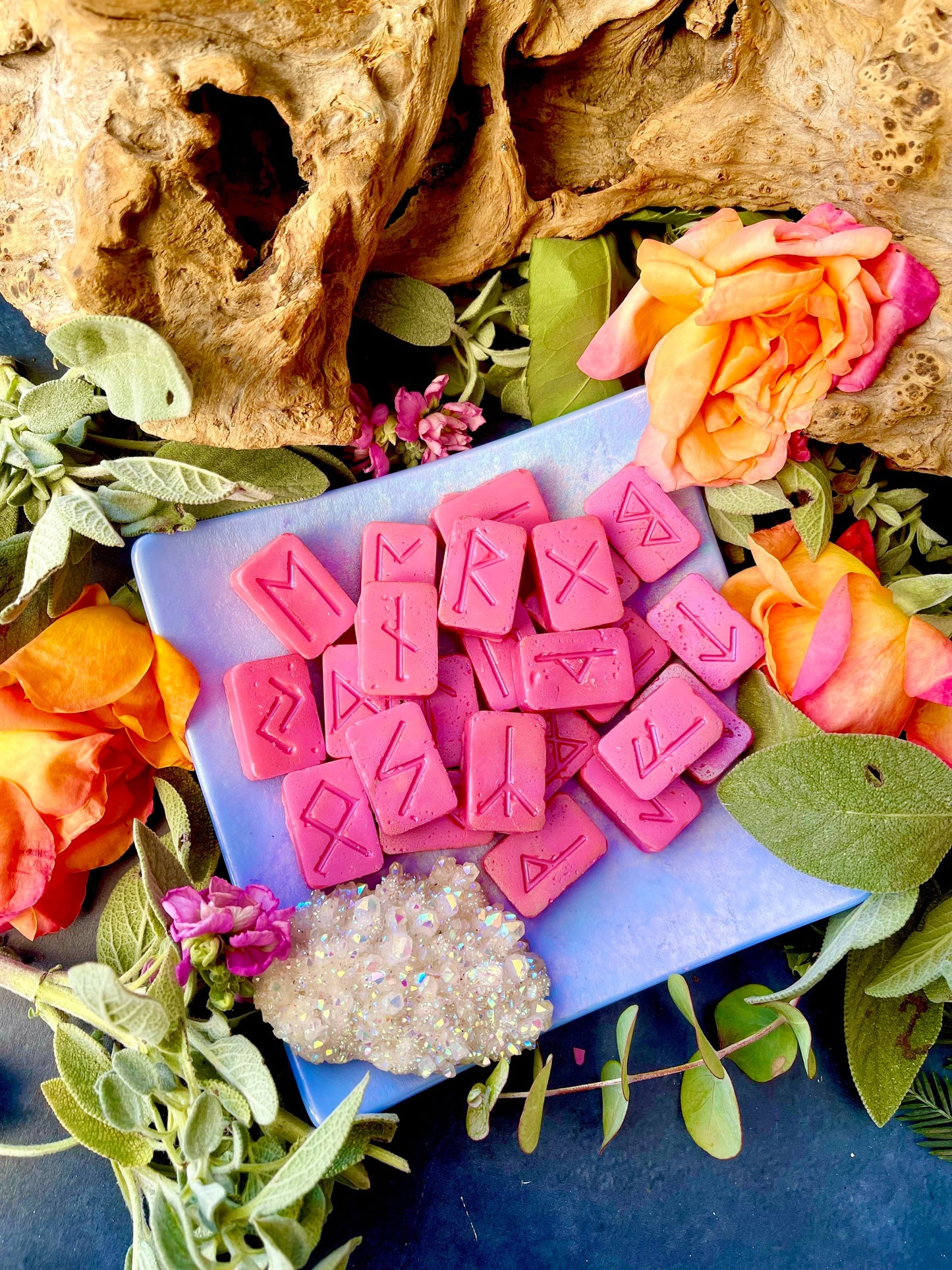 Rose Rune Magick Melts ~ Anita Apothecary, Witch Wax Melts, Soy Wax Melts, Rune Wax Melts, Snap Bar Melts