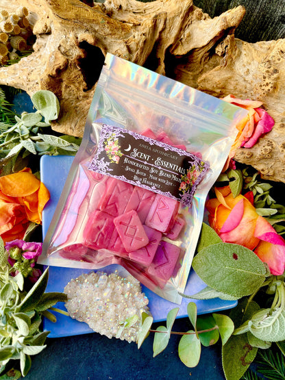 Rose Rune Magick Melts ~ Anita Apothecary, Witch Wax Melts, Soy Wax Melts, Rune Wax Melts, Snap Bar Melts