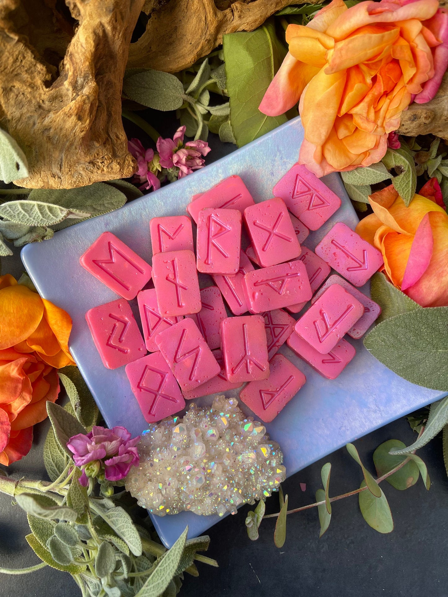 Rose Rune Magick Melts ~ Anita Apothecary, Witch Wax Melts, Soy Wax Melts, Rune Wax Melts, Snap Bar Melts