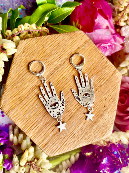 Hand of Fate Earrings ~ Anita Apothecary, Fortune Teller jewelry, Pagan jewelry, Witch Earrings, Tarot Jewelry, Palmistry Jewelry