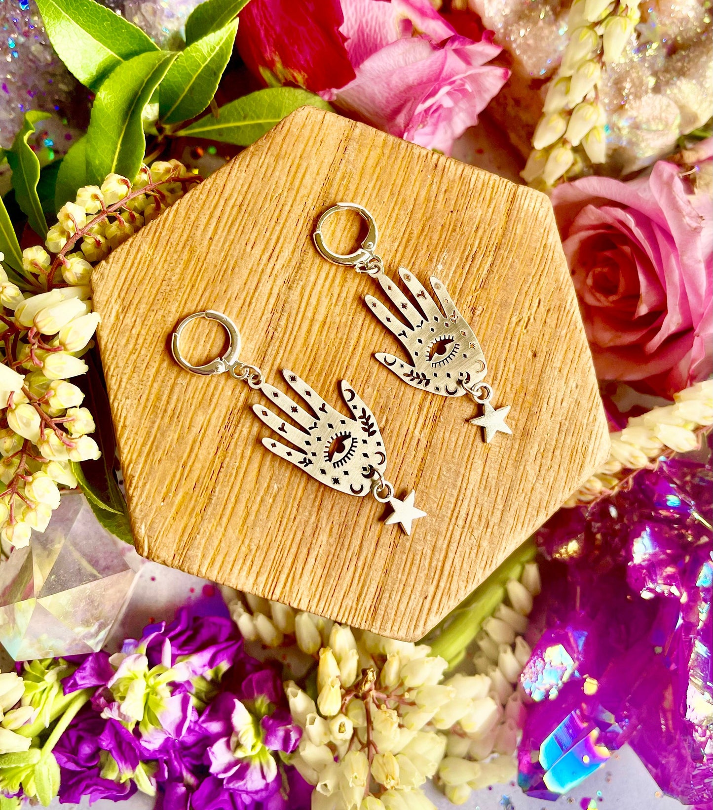 Hand of Fate Earrings ~ Anita Apothecary, Fortune Teller jewelry, Pagan jewelry, Witch Earrings, Tarot Jewelry, Palmistry Jewelry