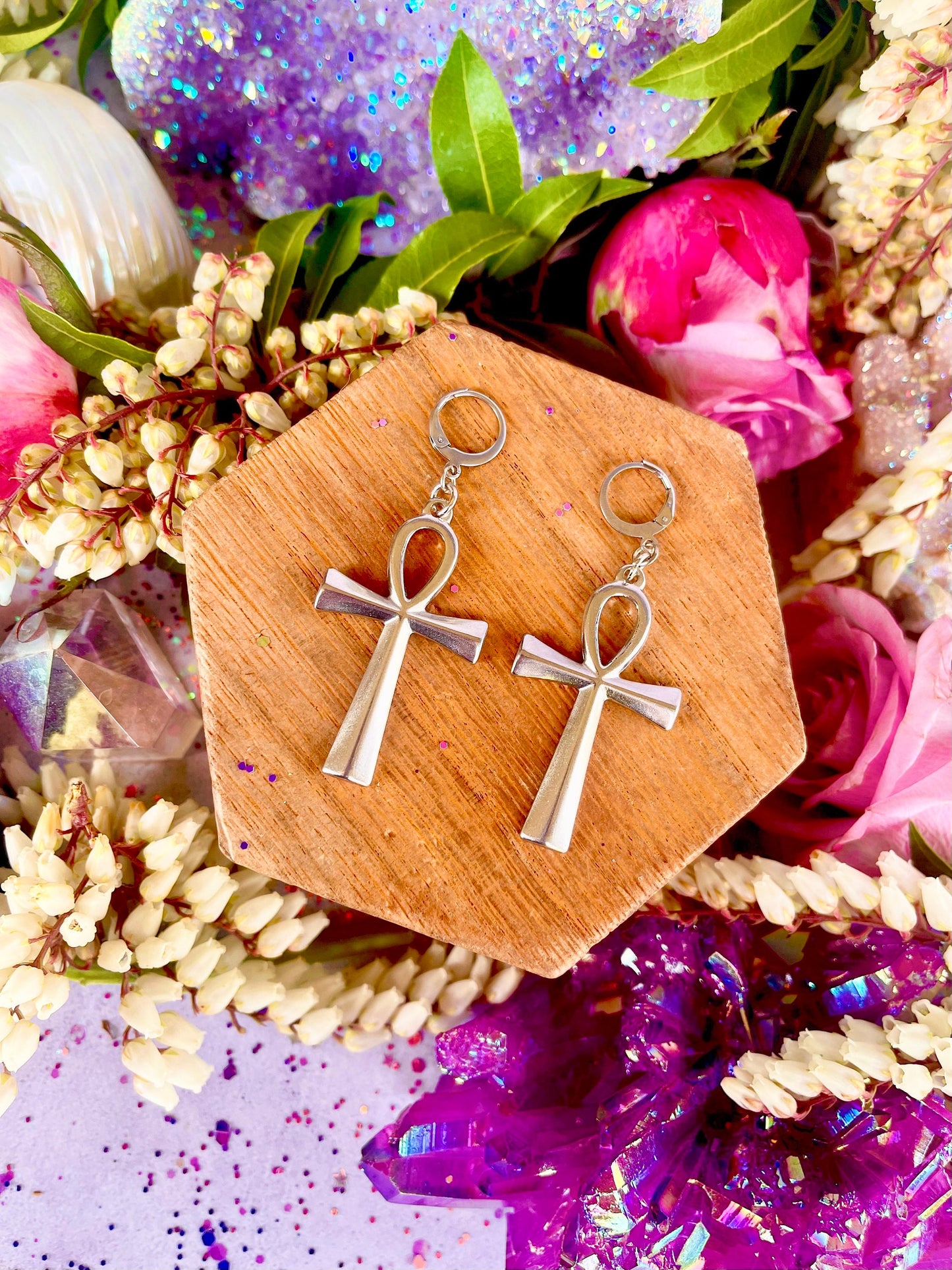 Ankh ~ Eternal Life Earrings ~ Anita Apothecary, Egyptian jewelry, Pagan jewelry, Hieroglyphic Earrings Jewelry, Ankh Symbol Jewelry