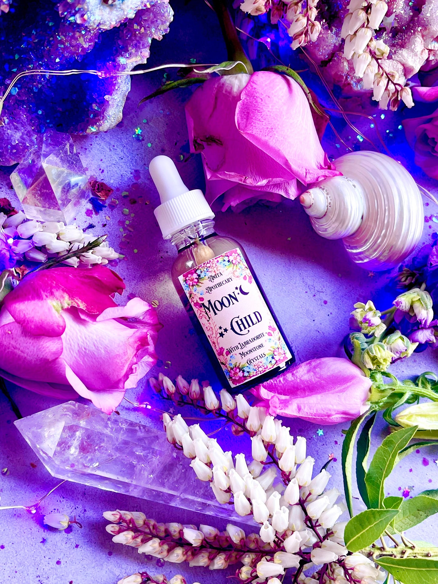 Moon Child Beauty Oil ~ Anita Apothecary, Celestial Oil, Jasmine Absolute, Neroli oil, Glamour, Rose Body Oil, Body Oil