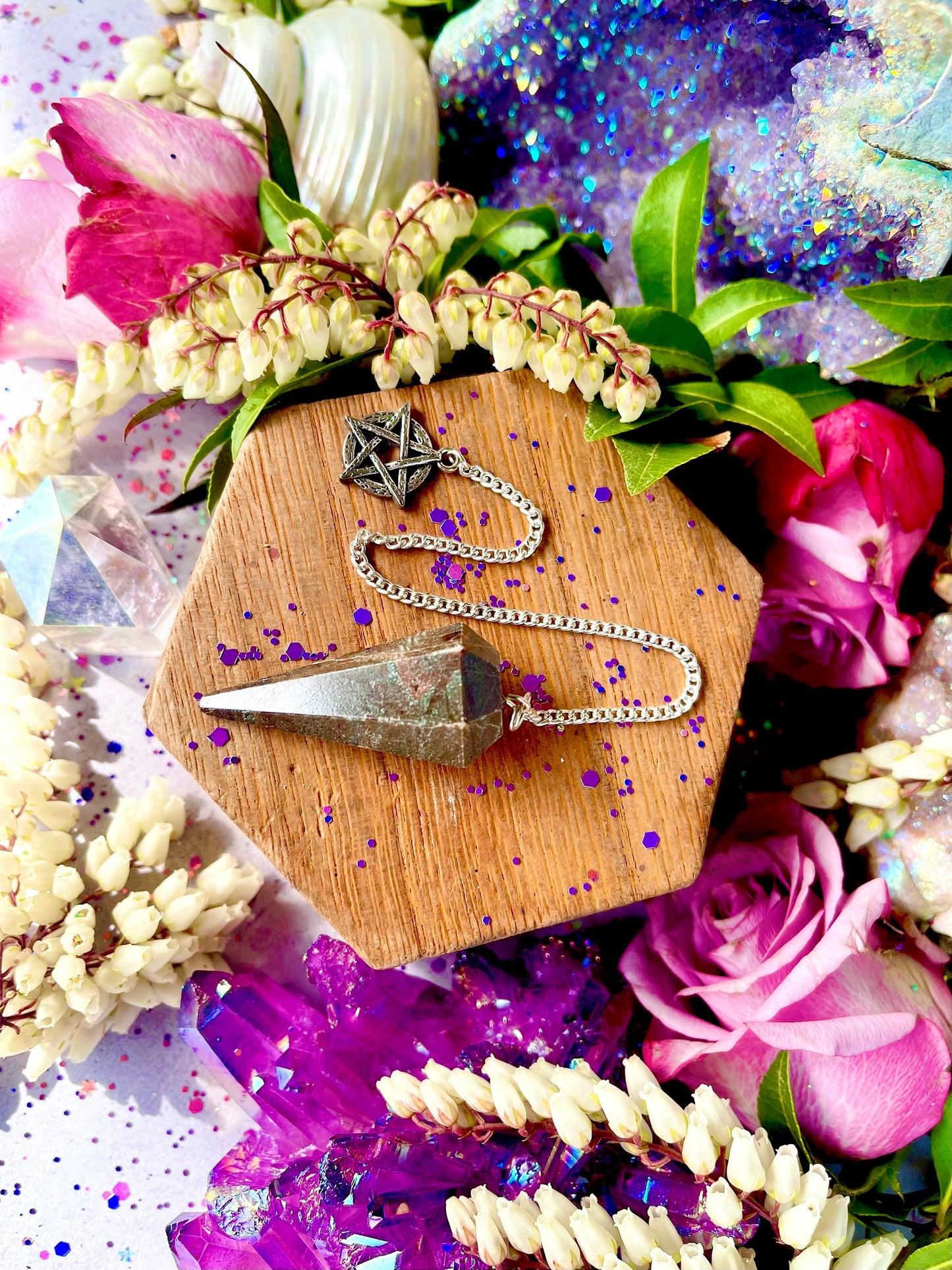 Genuine Garnet Pendulum ~ Anita Apothecary, Crystal pendulum, Pyrite pendulum, witchcraft tools, altar tools, pendulums