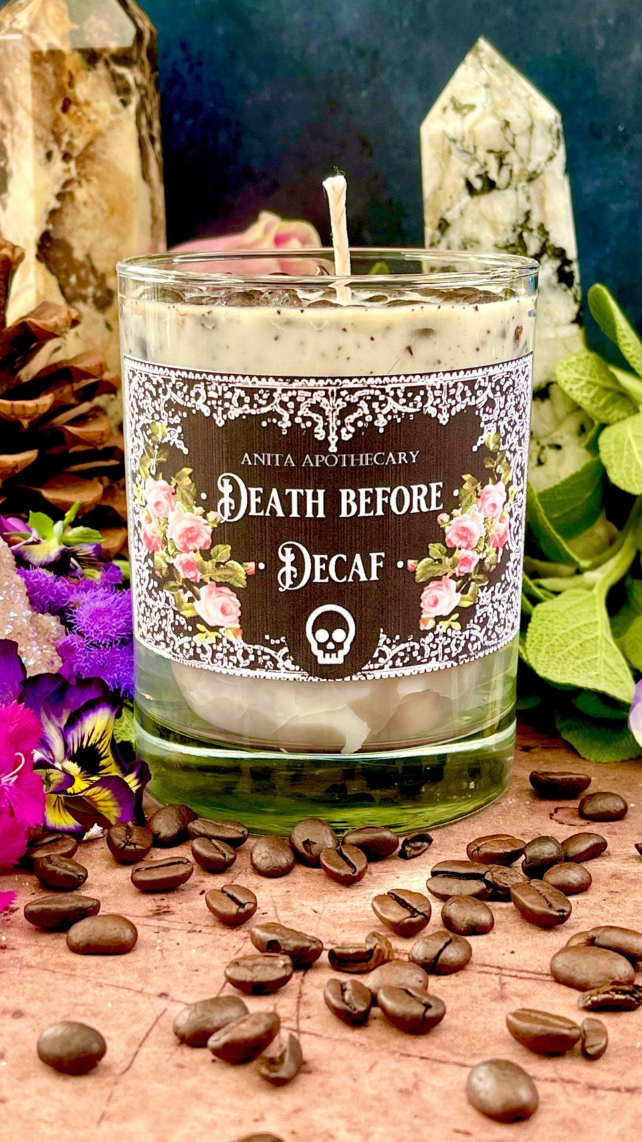 Death before Decaf Coffee Candle ~ Anita Apothecary, Coffee candle, Espresso candle, Barista gift, coffee lover gifts, Coffee Addict, Coffee